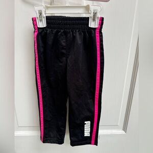 NWOT Puma 2T Black & Pink Stripe Workout Girls Pants